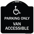 Signmission Parking Van Accessible W/ Graphic Heavy-Gauge Aluminum Architectural Sign, 18" x 18", BW-1818-23406 A-DES-BW-1818-23406